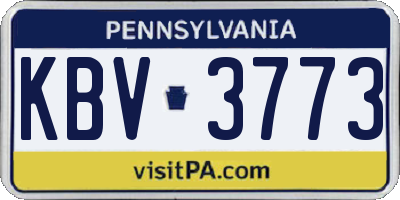 PA license plate KBV3773