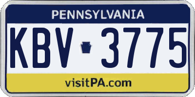PA license plate KBV3775