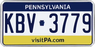 PA license plate KBV3779