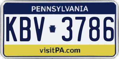 PA license plate KBV3786