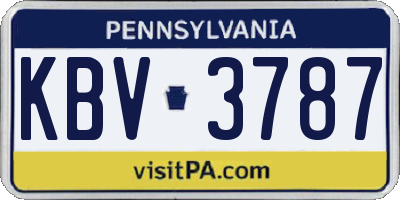 PA license plate KBV3787