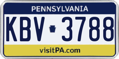 PA license plate KBV3788