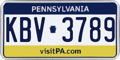 PA license plate KBV3789
