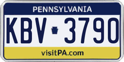PA license plate KBV3790