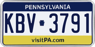 PA license plate KBV3791