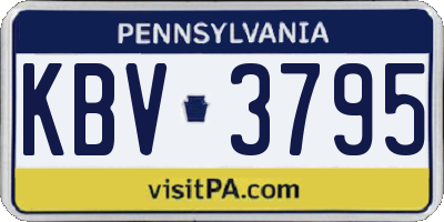 PA license plate KBV3795