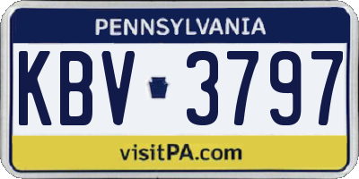 PA license plate KBV3797