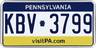 PA license plate KBV3799