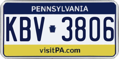 PA license plate KBV3806