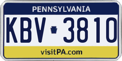 PA license plate KBV3810