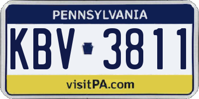 PA license plate KBV3811