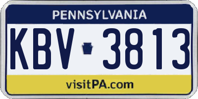 PA license plate KBV3813