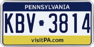 PA license plate KBV3814