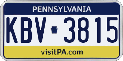 PA license plate KBV3815