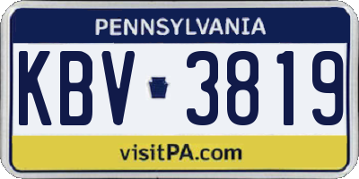 PA license plate KBV3819