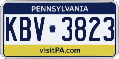 PA license plate KBV3823