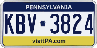 PA license plate KBV3824