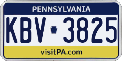 PA license plate KBV3825