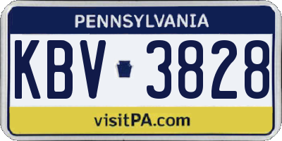 PA license plate KBV3828