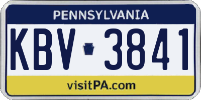 PA license plate KBV3841