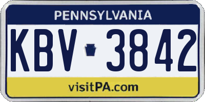PA license plate KBV3842