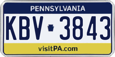 PA license plate KBV3843