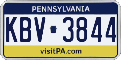 PA license plate KBV3844