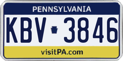 PA license plate KBV3846