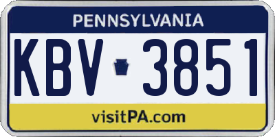 PA license plate KBV3851