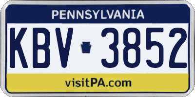 PA license plate KBV3852