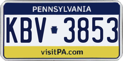 PA license plate KBV3853