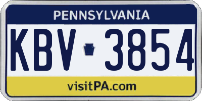 PA license plate KBV3854