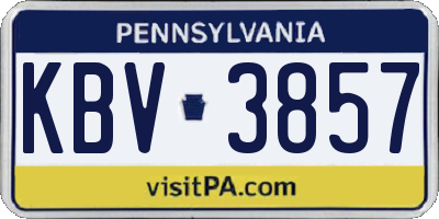 PA license plate KBV3857