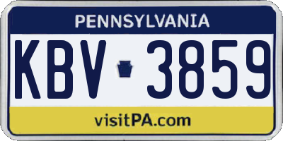 PA license plate KBV3859