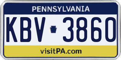 PA license plate KBV3860
