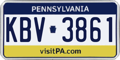 PA license plate KBV3861