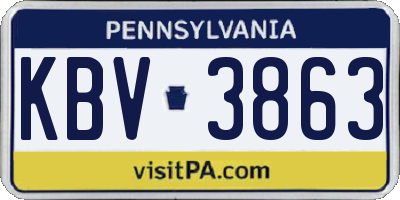 PA license plate KBV3863