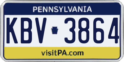 PA license plate KBV3864