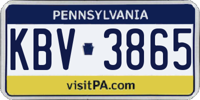 PA license plate KBV3865