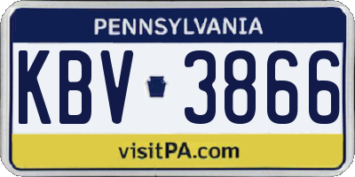 PA license plate KBV3866