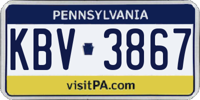 PA license plate KBV3867