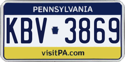 PA license plate KBV3869