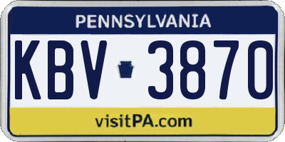 PA license plate KBV3870