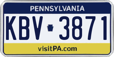 PA license plate KBV3871
