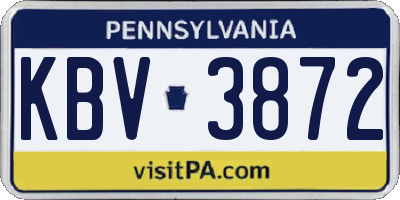 PA license plate KBV3872