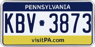 PA license plate KBV3873