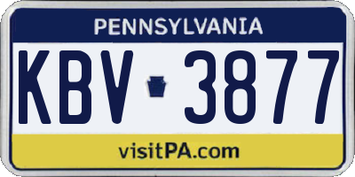 PA license plate KBV3877