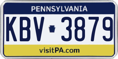 PA license plate KBV3879