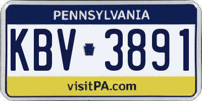 PA license plate KBV3891