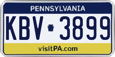 PA license plate KBV3899